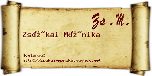Zsákai Mónika névjegykártya